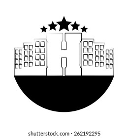 Hotel design over white background, vector illustration.
