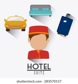 Hotel design over white background, vector illustration.