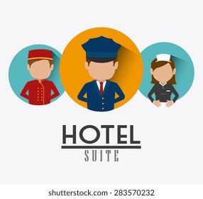 Hotel design over white background, vector illustration.
