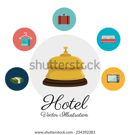 Hotel design over white background, vector illustration.
