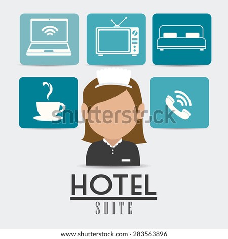 Hotel design over white background, vector illustration.