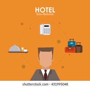 Hotel design. Service icon. Flat illustration