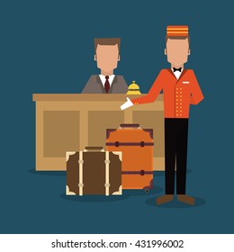 Hoteldesign. Service-Symbol Flache Illustration, Vektorillustration