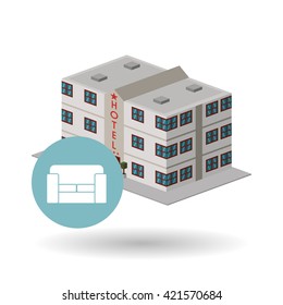Hotel design. travel icon. Isolated and flat illustration