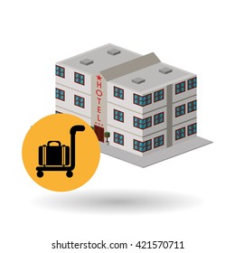 Hotel design. travel icon. Isolated and flat illustration