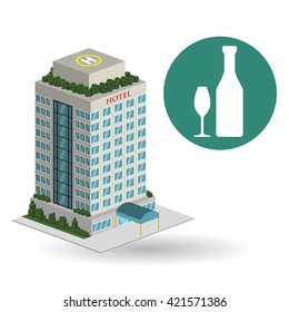 Hotel design. travel icon. Isolated and flat illustration