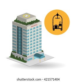 Hotel design. travel icon. Isolated and flat illustration
