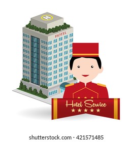 Hotel design. travel icon. Isolated and flat illustration