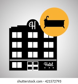 Hotel design. travel icon. Isolated and flat illustration