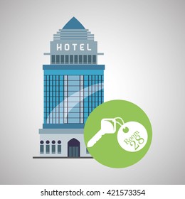 Hotel design. travel icon. Isolated and flat illustration