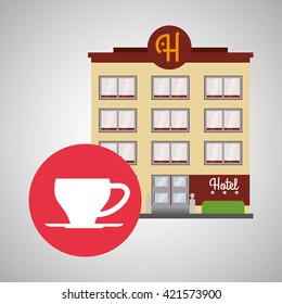 Hotel design. travel icon. Isolated and flat illustration