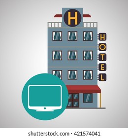 Hotel design. travel icon. Isolated and flat illustration
