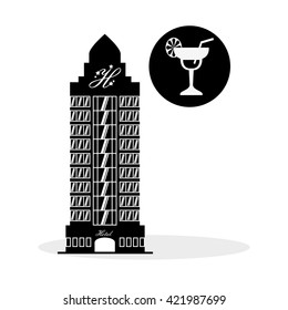 Hotel design. travel icon. Isolated and flat illustration
