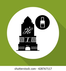 Hotel design. travel icon. Isolated and flat illustration