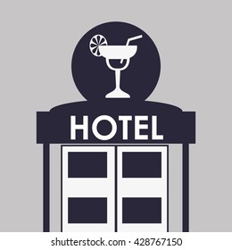 Hotel design. travel icon. Isolated and flat illustration