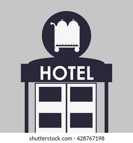 Hotel design. travel icon. Isolated and flat illustration