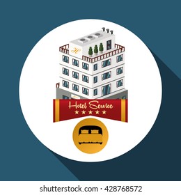 Hotel design. travel icon. Isolated and flat illustration