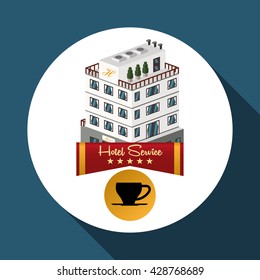 Hotel design. travel icon. Isolated and flat illustration