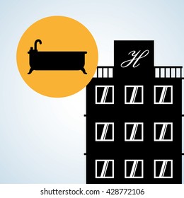 Hotel design. travel icon. Isolated and flat illustration