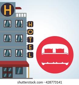 Hotel design. travel icon. Isolated and flat illustration