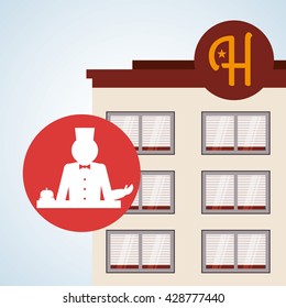 Hotel design. travel icon. Isolated and flat illustration