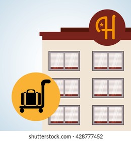 Hotel design. travel icon. Isolated and flat illustration
