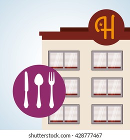 Hotel design. travel icon. Isolated and flat illustration