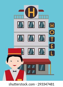 Hotel digital design, vector illustration eps 10.