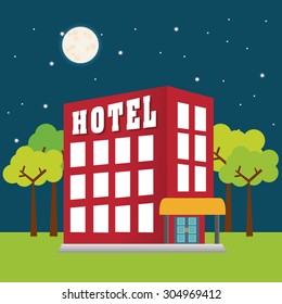 Hotel digital design, vector illustration 10 eps graphic