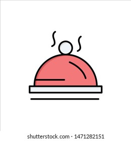 Hotel, Dish, Food, Service  Flat Color Icon. Vector icon banner Template. Vector Icon Template background
