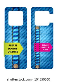 hotel do not disturb door hanger with special jeans design