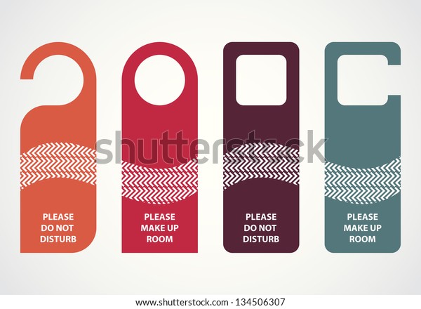 Hotel Do Not Disturb Door Hanger Stock Vektorgrafik