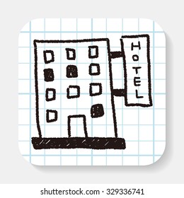 hotel doodle drawing