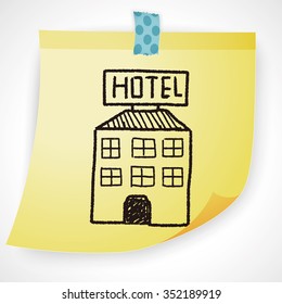 hotel doodle drawing