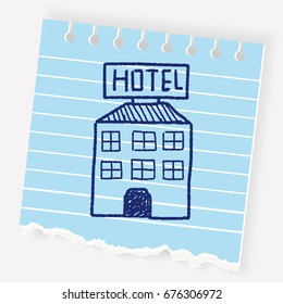 hotel doodle drawing