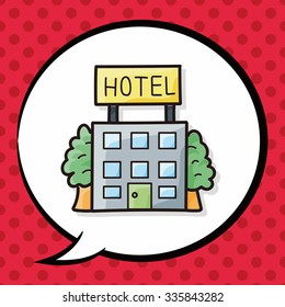 hotel doodle, speech bubble