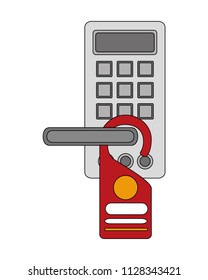 hotel door handle with electronic lock not disturb tag