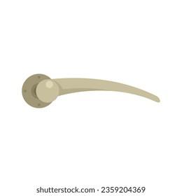 Hotel door handle icon flat vector. Knob lock. Metal front isolated