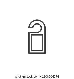 Hotel door hanger outline icon. linear style sign for mobile concept and web design. Do not disturb simple line vector icon. Symbol, logo illustration. Pixel perfect vector graphics