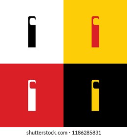 Hotel Door hanger tag sign. Vector. Icons of german flag on corresponding colors as background.