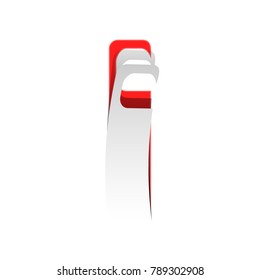 Hotel Door hanger tag sign. Vector. Detachable paper icon with red body stock. Isolated.
