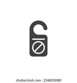 Icono vectorial del colgador de la puerta del hotel. signo plano relleno para concepto móvil y diseño web. No perturbe el icono de glifo de signo. Símbolo, ilustración del logotipo. Gráficos vectoriales