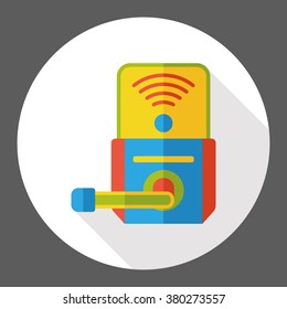 hotel door key card flat icon