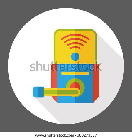 hotel door key card flat icon