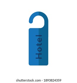 hotel door label hanging icon vector illustration design