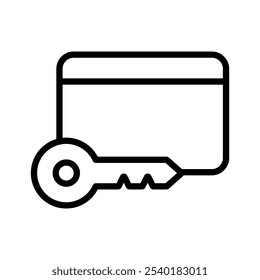 Hotel door lock icon line vector design in trendy style
