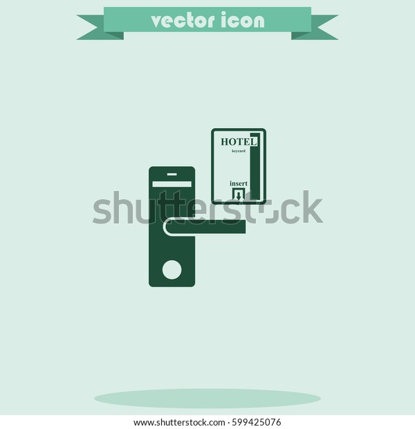 Hotel Door Lock Key Card Icon Stock Vektorgrafik Lizenzfrei