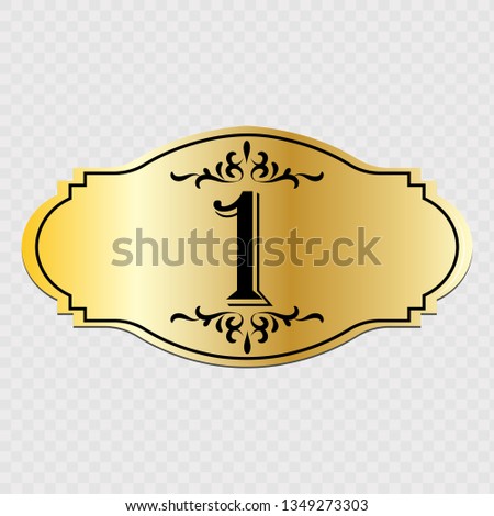 Hotel door number 1. Vector