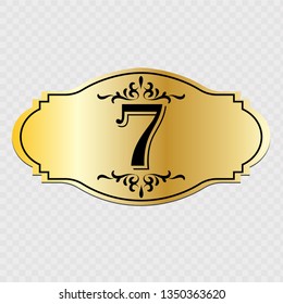 Hotel door number 7. Vector