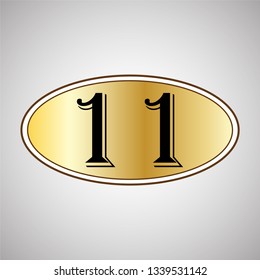 Hotel door number eleven. Vector.